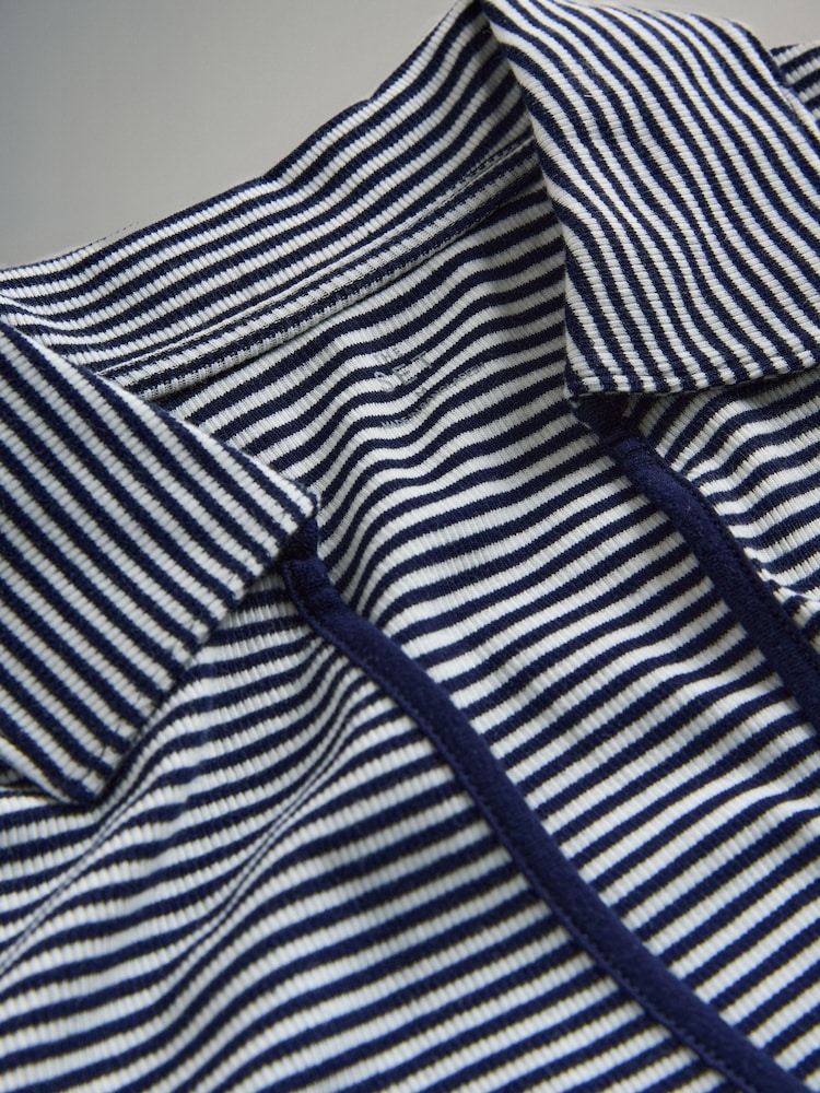 The Set Navy Blue/White/Stripe 3 Pack Tipped Collar Ribbed Long Sleeve T-Shirts - Image 6 of 6