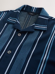 Navy Regular Fit Stripe Short Sleeve Jersey Shirt - Image 7 of 7
