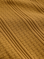 أصفر شاحب - قميص جيرسيه بملمس بارز بكُم قصير وحواف متباينة - صورة 7 من 7