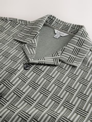 Sage Green Regular Fit N. Premium Short Sleeve Geometric Print Jersey Smart Shirt - Image 6 of 7