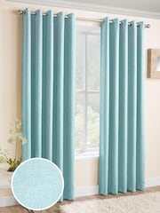 Enhanced Living Sky Blue Vogue Thermal Room Darkening Eyelet Curtains - Image 1 of 5