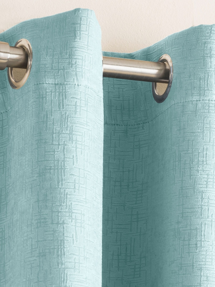 Enhanced Living Sky Blue Vogue Thermal Room Darkening Eyelet Curtains - Image 2 of 5