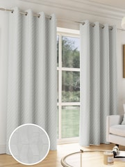Enhanced Living Grey Tokyo Thermal Room Darkening Eyelet Curtains - Image 1 of 4