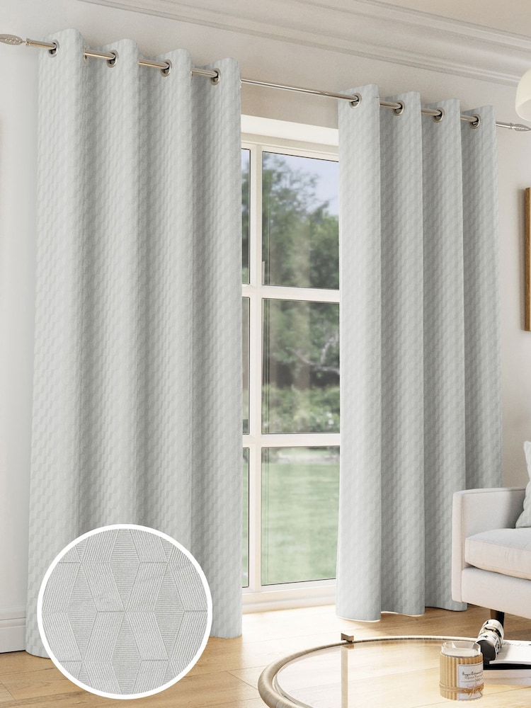 Enhanced Living Grey Tokyo Thermal Room Darkening Eyelet Curtains - Image 1 of 4