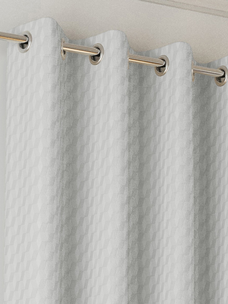 Enhanced Living Grey Tokyo Thermal Room Darkening Eyelet Curtains - Image 2 of 4