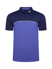 Fazer Mens Blue Hayrose Colour Block Golf Polo Shirt - Image 1 of 3