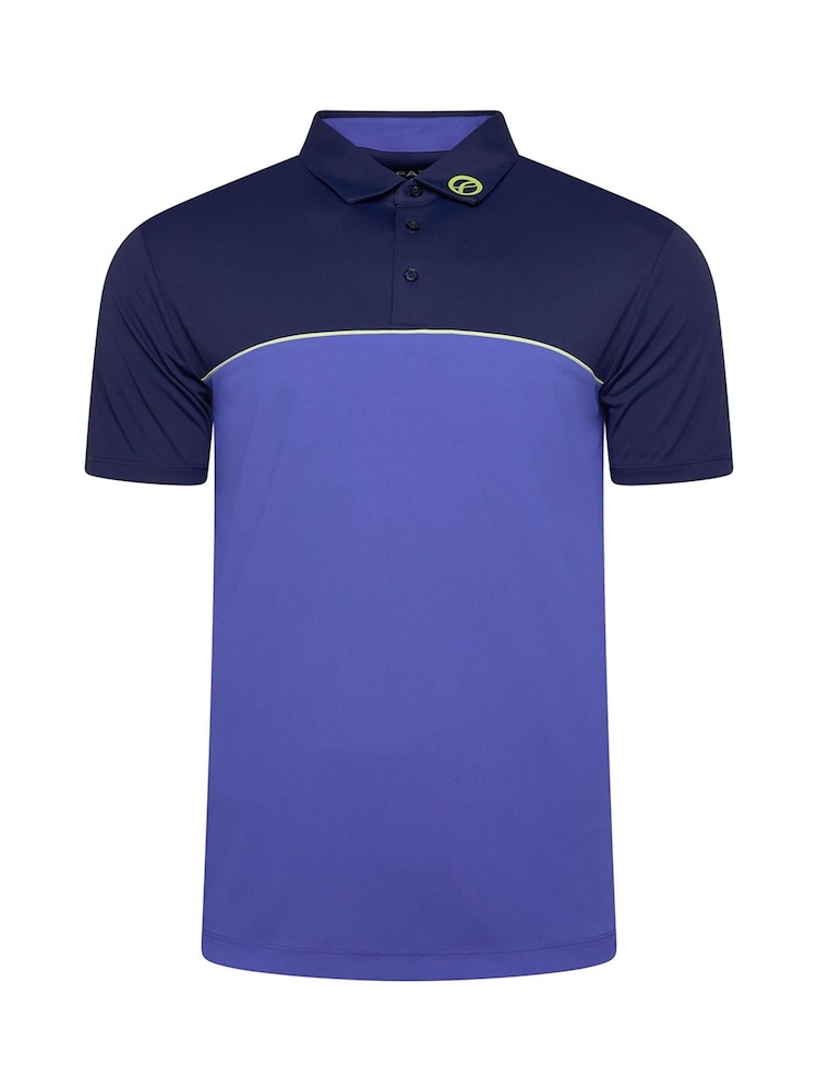 Fazer Mens Blue Hayrose Colour Block Golf Polo Shirt - Image 1 of 3