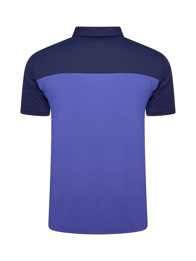 Fazer Mens Blue Hayrose Colour Block Golf Polo Shirt - Image 2 of 3