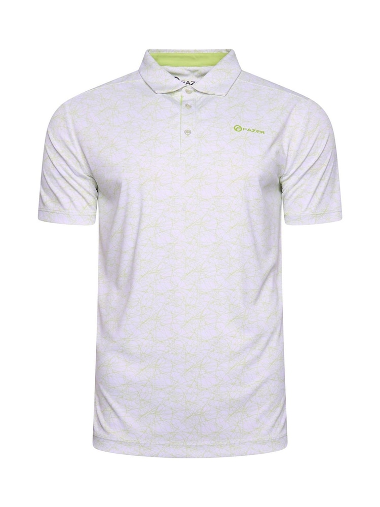 Fazer Mens Chester Scribble Golf White Polo Shirt - Image 1 of 4