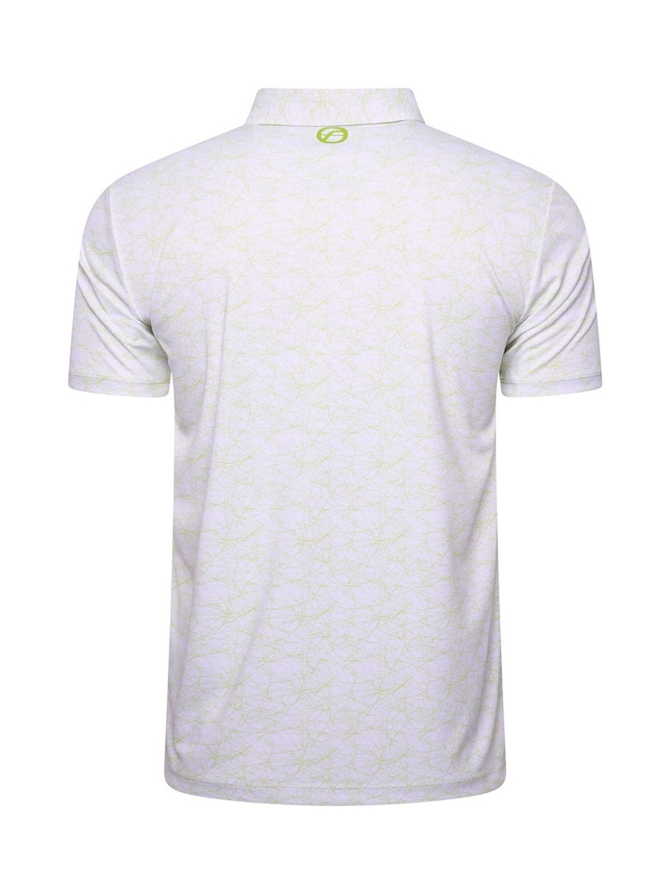 Fazer Mens Chester Scribble Golf White Polo Shirt - Image 2 of 4