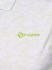 Fazer Mens Chester Scribble Golf White Polo Shirt - Image 3 of 4