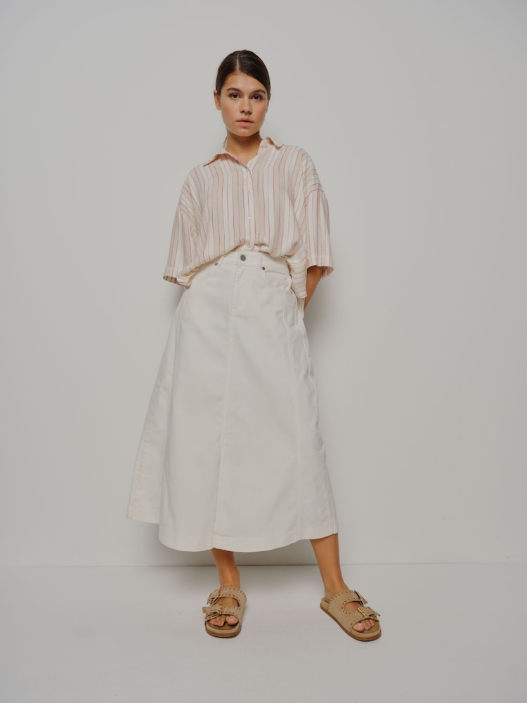 Smith & Soul White Denim Midi Skirt - Image 1 of 5