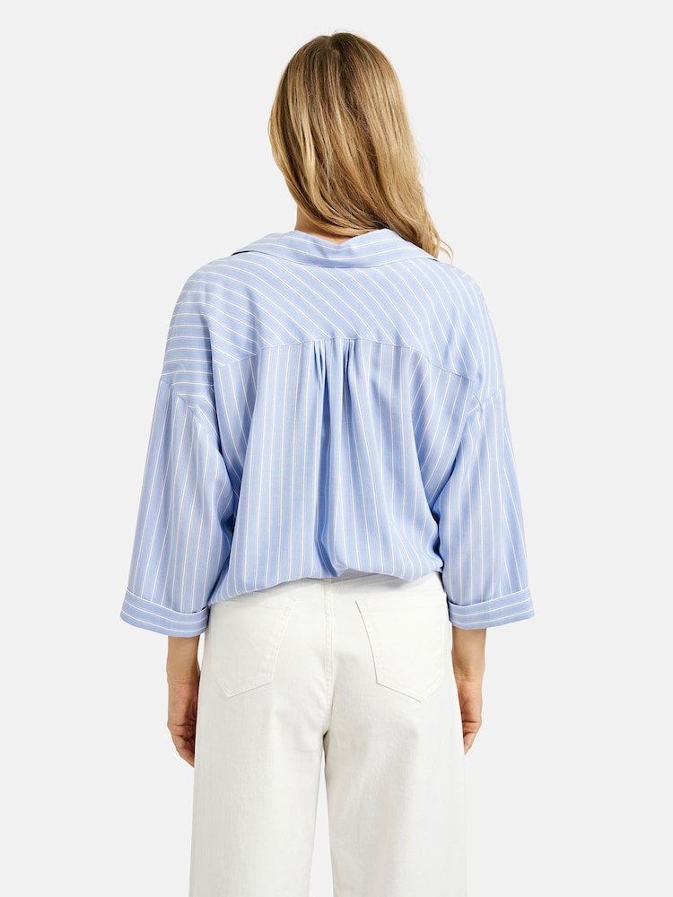 Smith & Soul Blue Striped Shirt Blouse - Image 2 of 5 Smith & Soul Blue Striped Shirt Blouse - Image 2 of 5