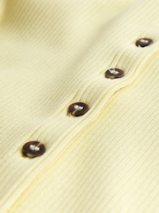 Yellow Ribbed Volume Sleeve Knitted Cardigan - Image 3 of 3