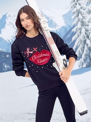 Black Christmas Kisses - Camiseta de cuello redondo Lipsy - Imagen 2 de 4