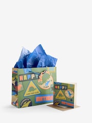 Sada střední dárkové tašky a přáníčka s dinosaurem - Obrázek 3 z 3