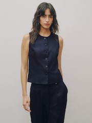 Navy Blue Tailored Waistcoat - Image 3 of 6