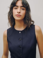 Navy Blue Tailored Waistcoat - Image 5 of 6