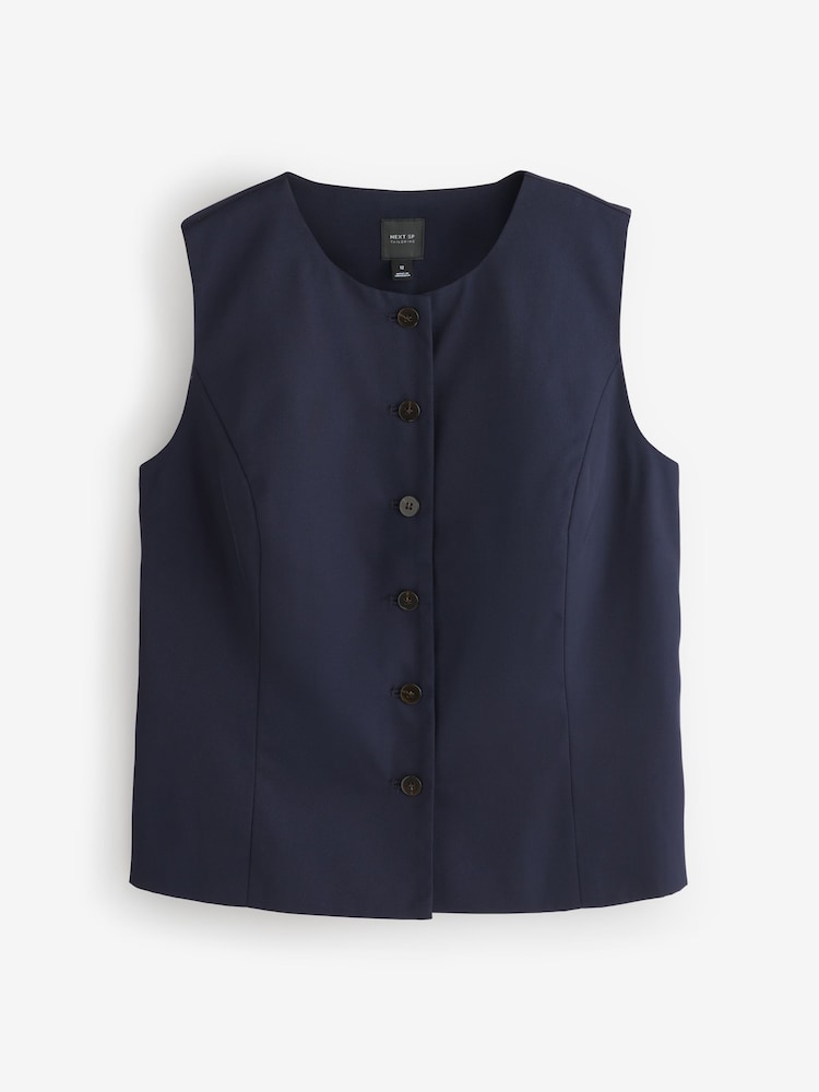 Navy Blue Tailored Waistcoat - Image 6 of 6 Navy Blue Tailored Waistcoat - Image 6 of 6