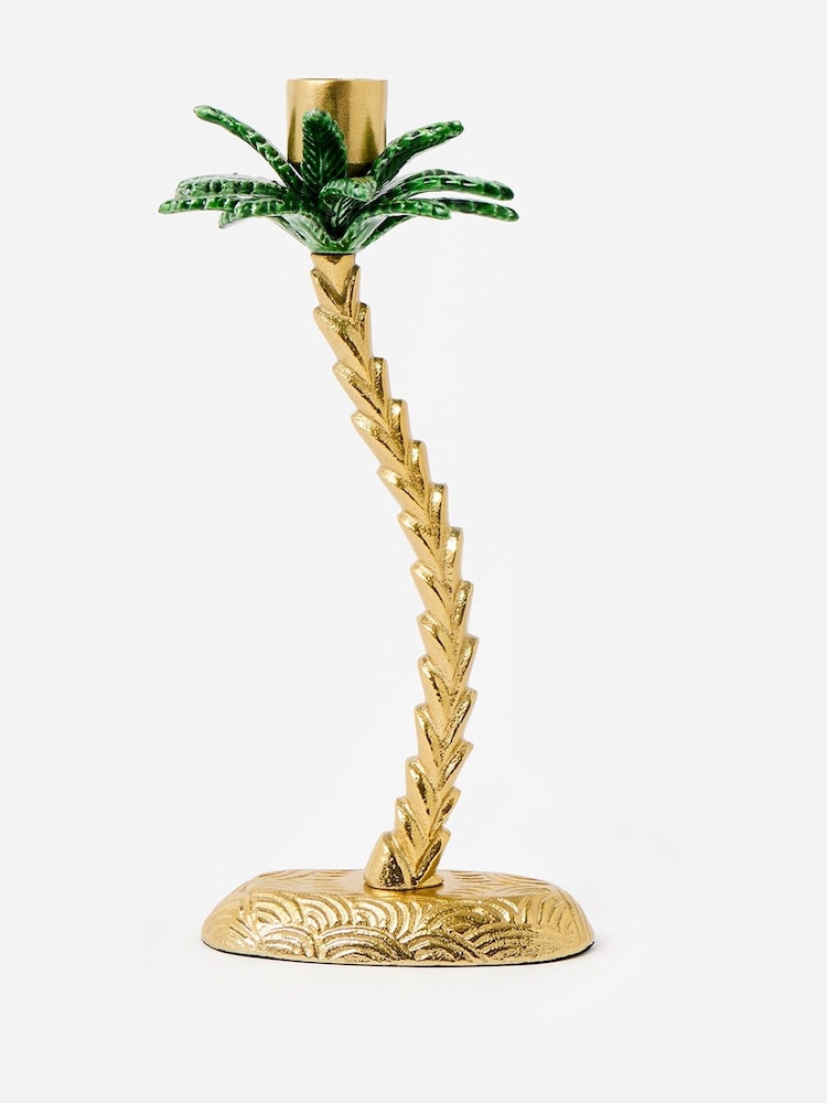 Oliver Bonas Gold Palm Tree Metal Candlestick Holder - Image 2 of 6