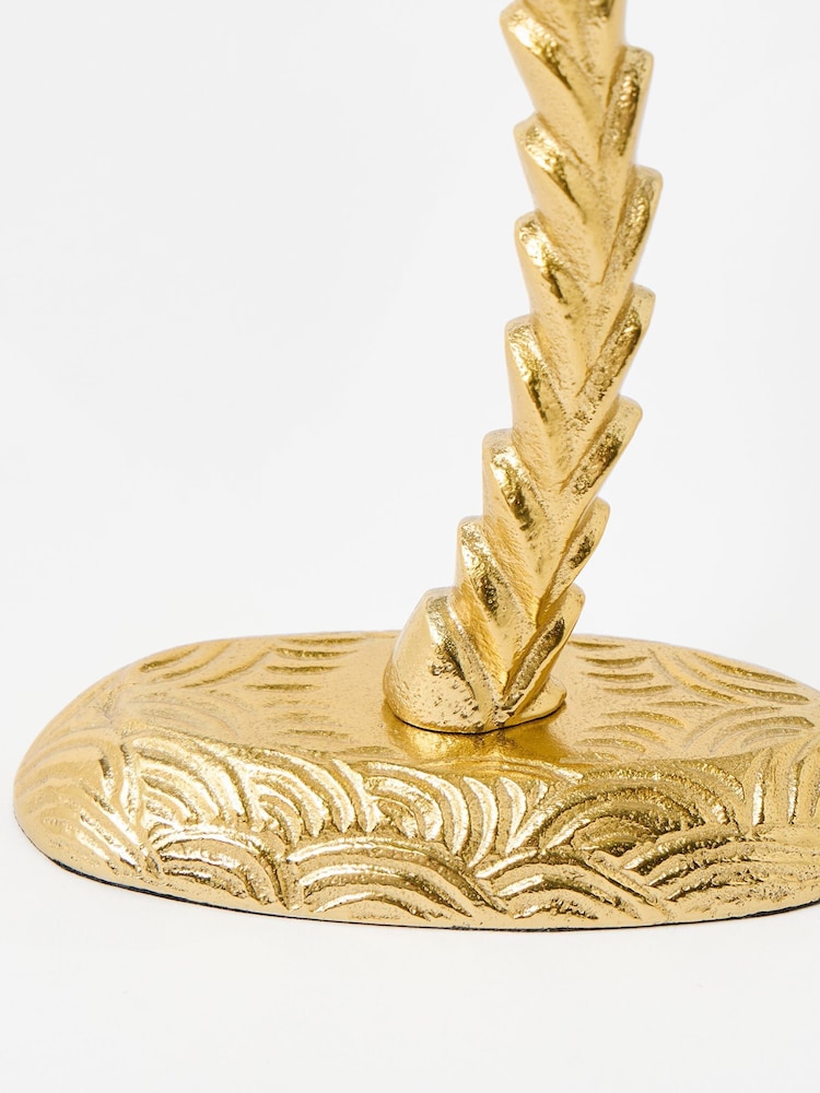 Oliver Bonas Gold Palm Tree Metal Candlestick Holder - Image 6 of 6