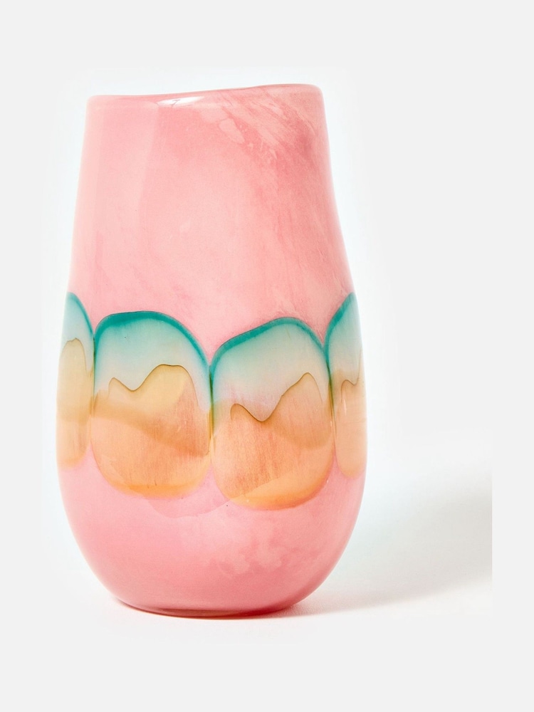 Oliver Bonas Pink Naya Tall Glass Vase - Image 1 of 6