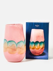 Oliver Bonas Pink Naya Tall Glass Vase - Image 2 of 6