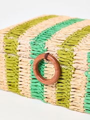 Oliver Bonas Green Woven Raffia Jewellery Box - Image 4 of 4