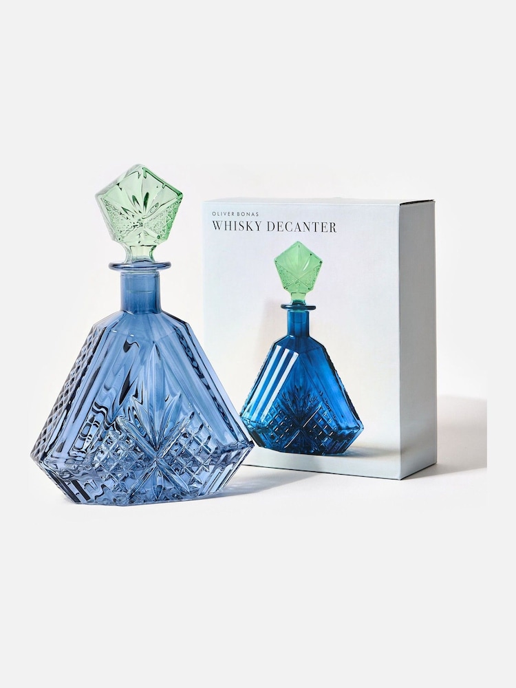 Oliver Bonas Blue Jewel Glass Decanter - Image 2 of 4 Oliver Bonas Blue Jewel Glass Decanter - Image 2 of 4