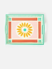 Oliver Bonas Pink Wooden Hand Painted Flower Tray - Image 2 of 5
