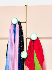 Oliver Bonas Blue Resin & Bone Gold Over The Door Storage Hooks - Image 2 of 6