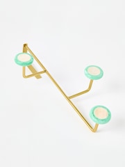 Oliver Bonas Blue Resin & Bone Gold Over The Door Storage Hooks - Image 3 of 6
