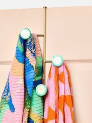 Oliver Bonas Blue Resin & Bone Gold Over The Door Storage Hooks - Image 6 of 6