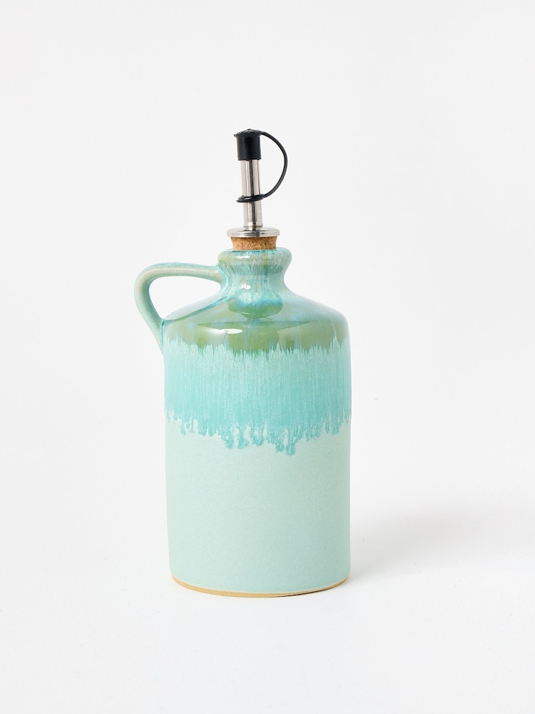 Oliver Bonas Blue Soleil Reactive Glaze Oil Bottle - Image 1 of 5