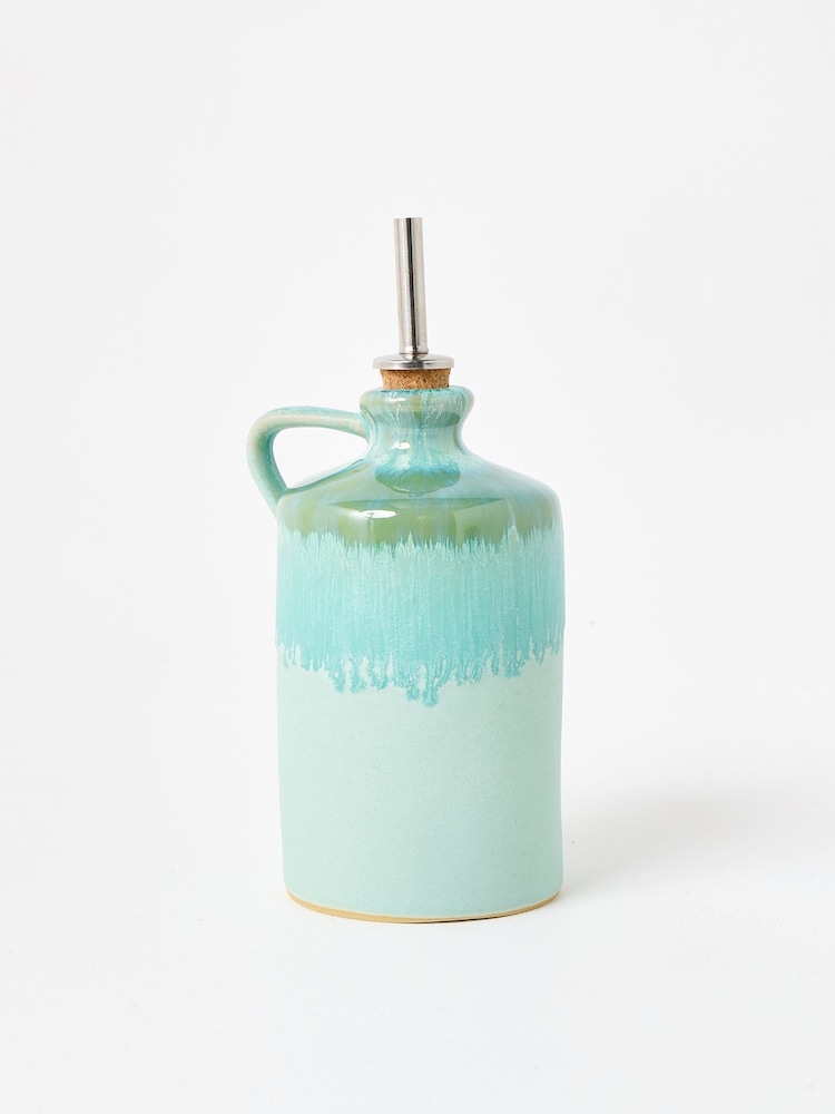 Oliver Bonas Blue Soleil Reactive Glaze Oil Bottle - Image 2 of 5