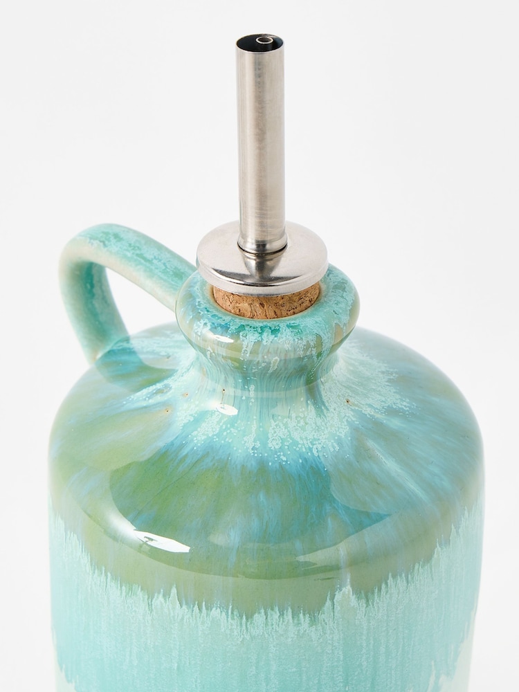 Oliver Bonas Blue Soleil Reactive Glaze Oil Bottle - Image 5 of 5