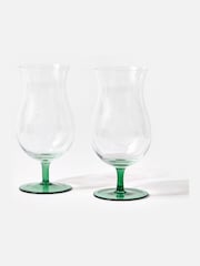 Oliver Bonas Set of 2 Green Pineapple Cocktail Glasses - Image 1 of 4