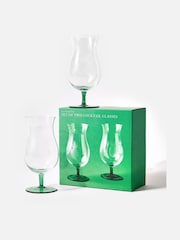 Oliver Bonas Set of 2 Green Pineapple Cocktail Glasses - Image 2 of 4
