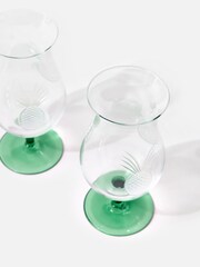 Oliver Bonas Set of 2 Green Pineapple Cocktail Glasses - Image 3 of 4