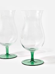 Oliver Bonas Set of 2 Green Pineapple Cocktail Glasses - Image 4 of 4