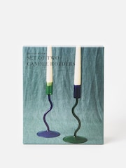 Oliver Bonas Set of 2 Multi Wobble Glass Candlestick Holders - Image 5 of 6