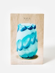 Oliver Bonas Blue Naya Glass Vase - Image 6 of 6