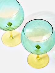 Oliver Bonas Set of 2 Blue Zuri Gin Glasses - Image 3 of 4