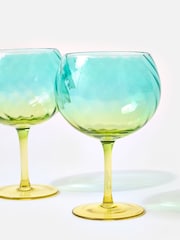 Oliver Bonas Set of 2 Blue Zuri Gin Glasses - Image 4 of 4