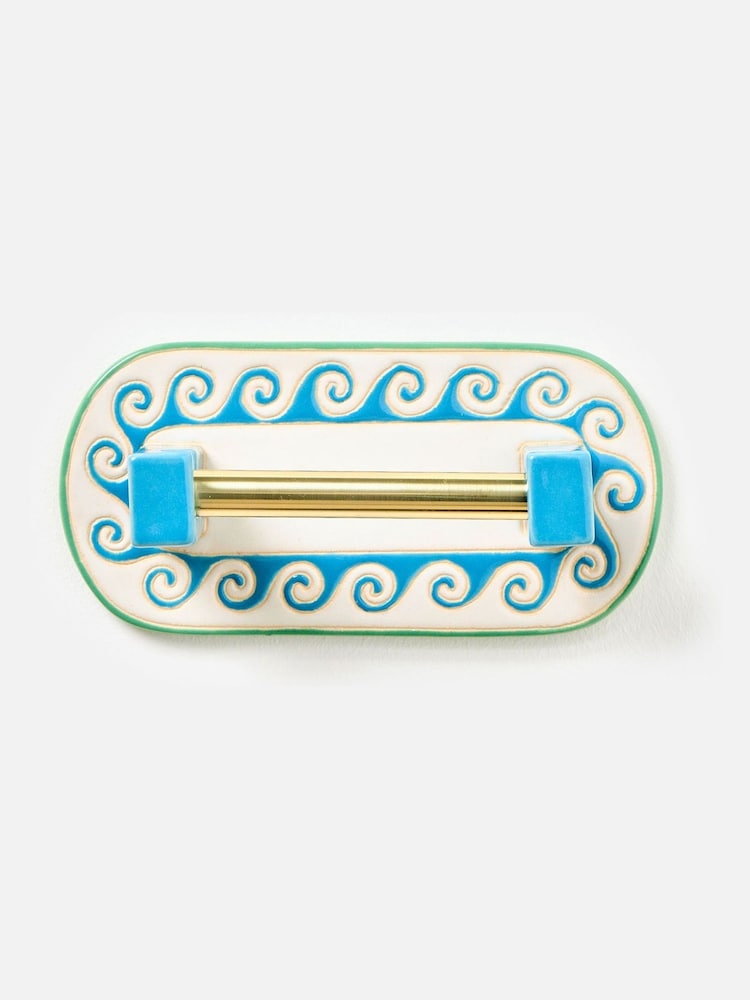 Oliver Bonas Green Sun Ceramic Toilet Roll Holder - Image 2 of 6