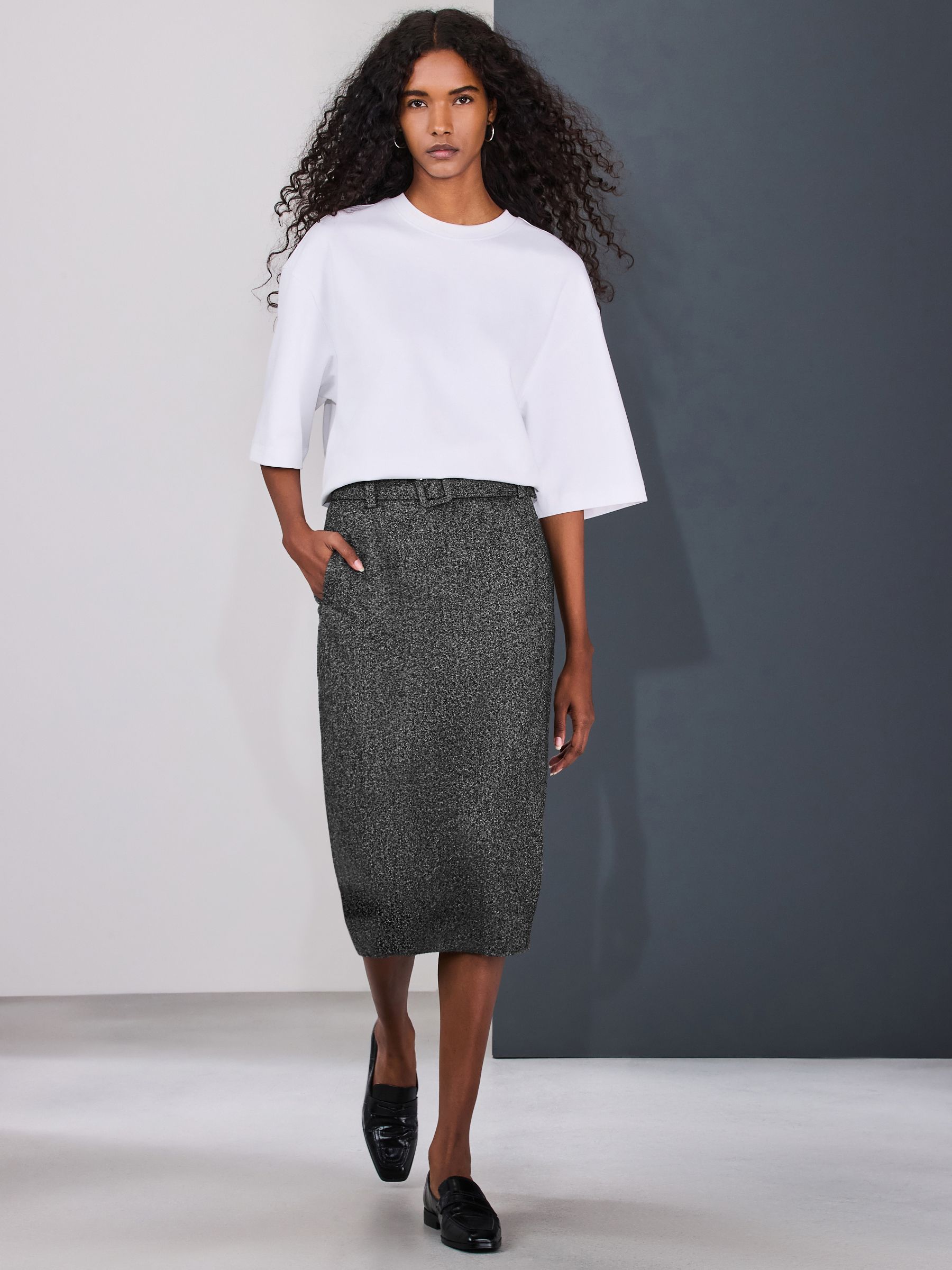Buy Grey Fleck Tailored Pencil Skirt from Next USA
