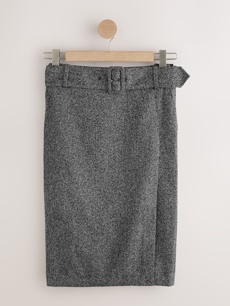 Grey Fleck Tailored Pencil Skirt - Image 1 of 3 Grey Fleck Tailored Pencil Skirt - Image 1 of 3