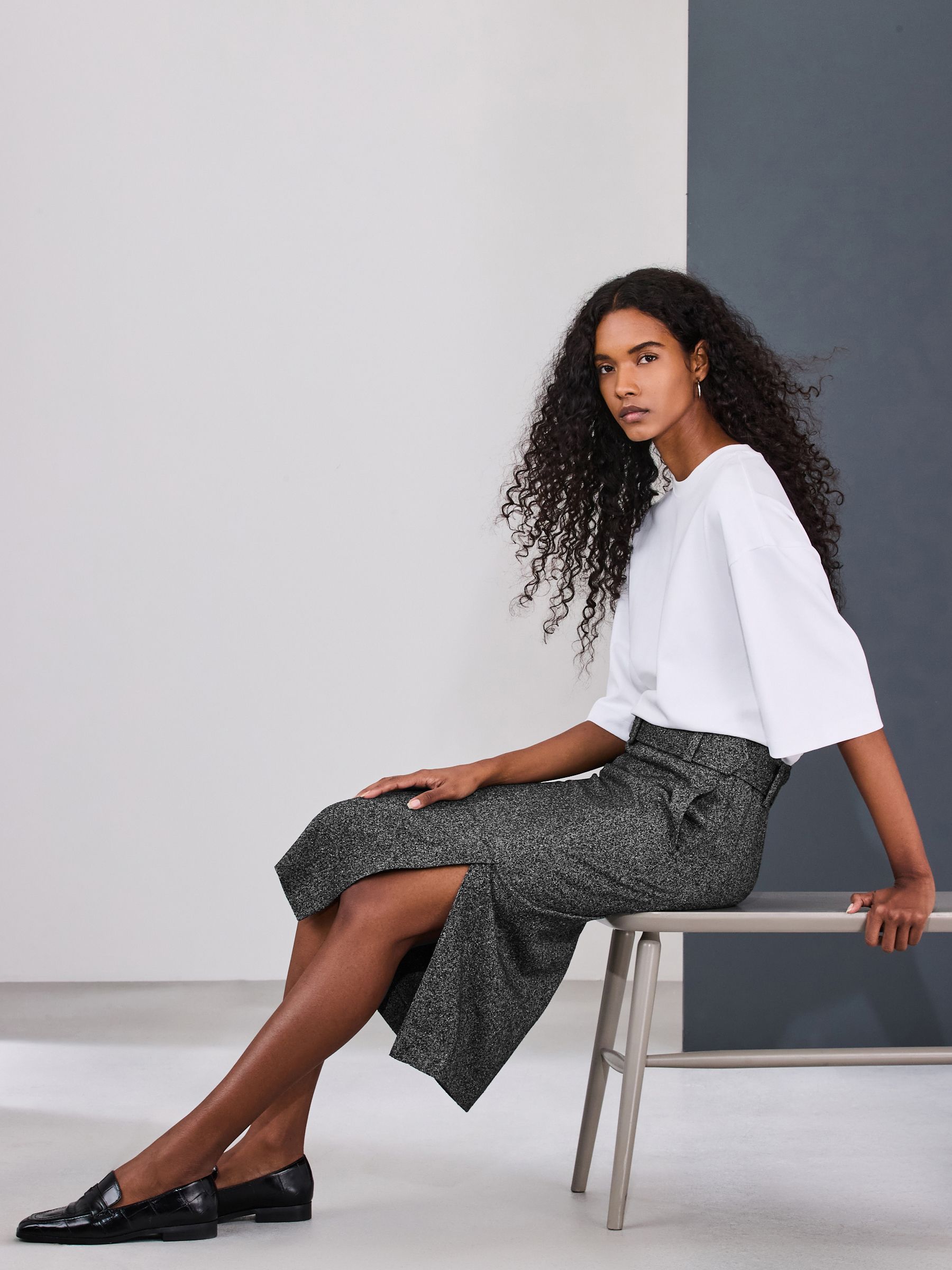 Buy Grey Fleck Tailored Pencil Skirt from Next USA
