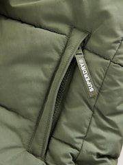 Grün - Superdry Langer Steppmantel - Bild 6 von 8