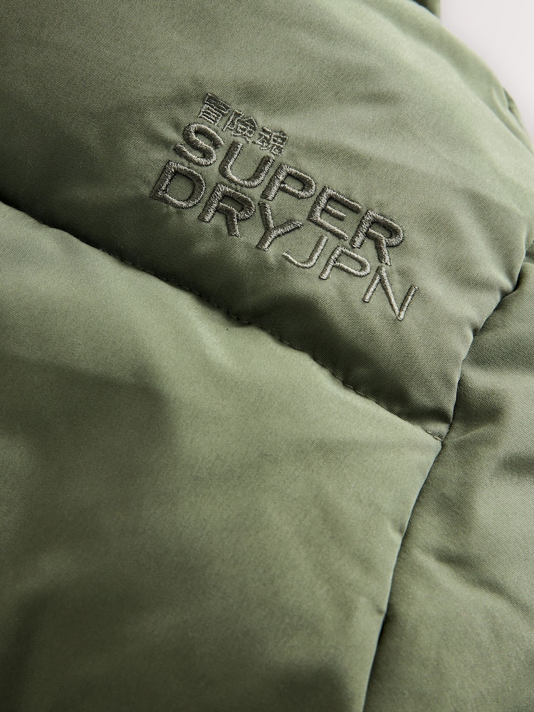 Grün - Superdry Langer Steppmantel - Bild 8 von 8